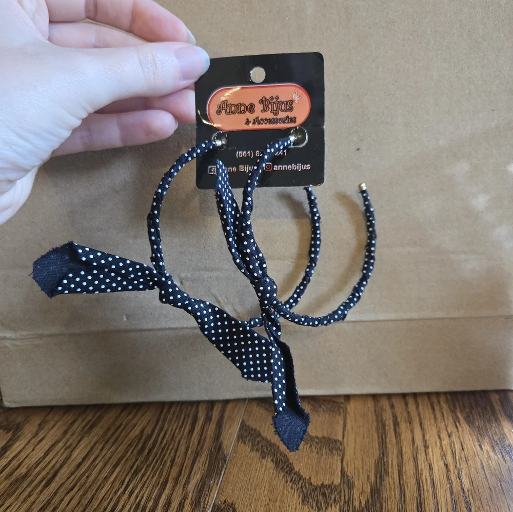 Polka Dot Fabric Earrings